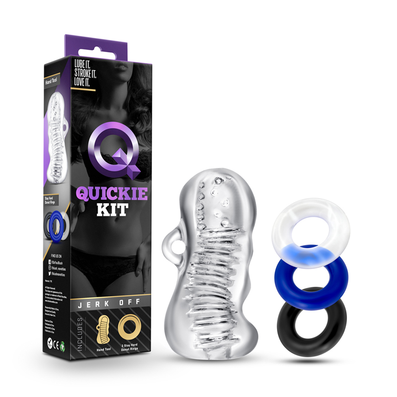 JERK OFF STROKER & 3-PIECE COCKRING SET