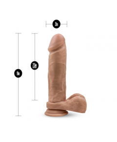 9 INCH SILICONE DILDO W/ SUCTION CUP - MOCHA