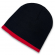 SPORTSMAN BOTTOM STRIPED KNIT BEANIE-BLK/RED